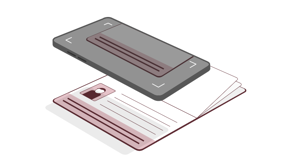 Place the phone until the code from the passportis in the bottom field.